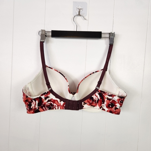 Soma Padded Underwire T-Shirt Bra Red Roses Lingerie Size 36D - Picture 4 of 6